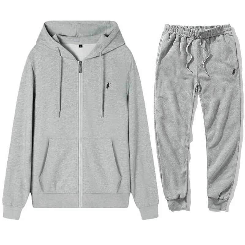 New Men's Fashion Classic Hoodie and Sweatpants Set, Suitable for Autumn and Winter, for Leisure, Fitness and Warmth