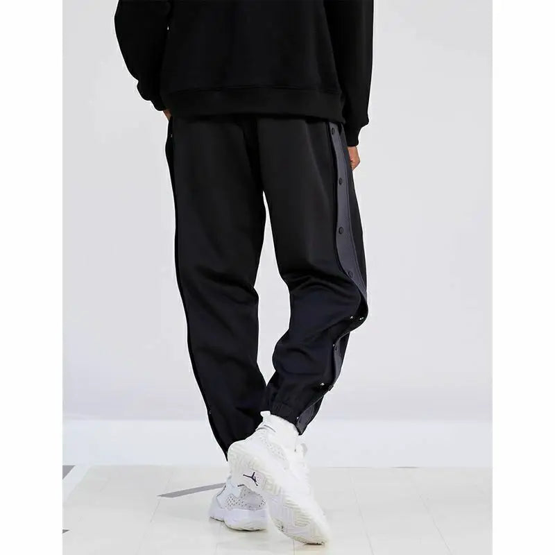 Men's Buttons Pants Running Sports Trousers Male Casual Jogger Basketball Football Sweatpants Outdoor Loose Hiphop Streetwears