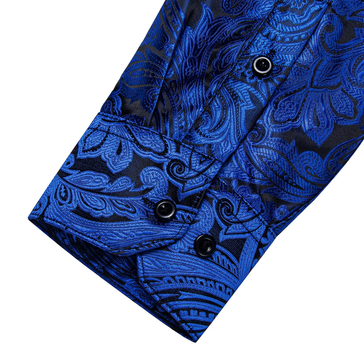 Brand New Men's Royal Blue Business Shirts Luxury Fashion Paisley Long Sleeve Turn-Down Collar Social Shirt Male Casual Blouse