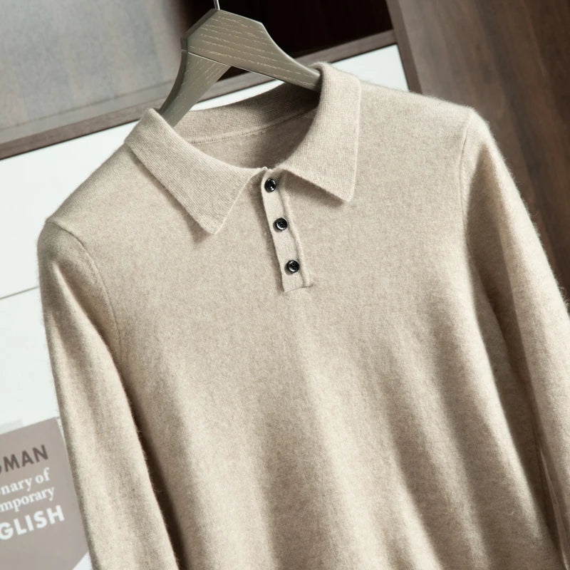 High-Grade New Autumn 100% Cashmere Sweaters Winter Clothing T-shirt Men's Sweater Solid Color Large Size Base Men Pullover