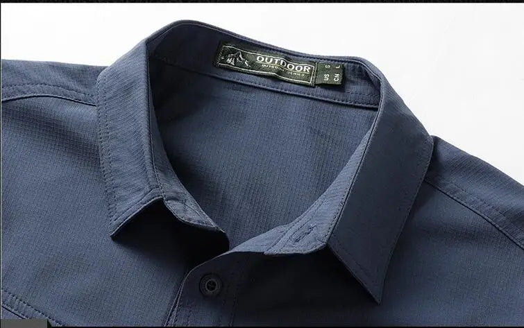 New Fashion Men Outdoor Elastic Quick Drying Ventilation Cargo Shirts Male Long Sleeves Thin Breathable Comfortable Shirts XXL