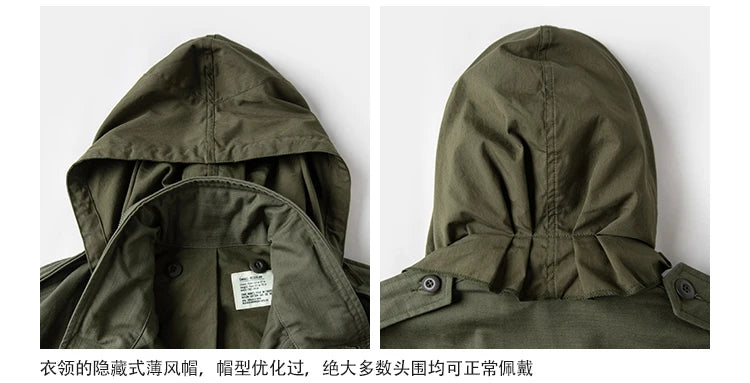 Rugged Bronson 1969 M65 Blended Satin Field Jacket M-65 Olive Green Jacket M51 Tactical Coat