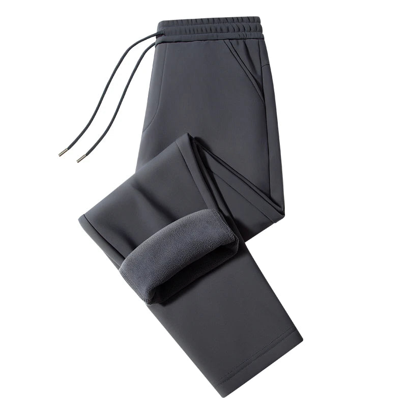 Big Size 9xl 8xl Winter Fleece Sweatpants Men Thicken Warm Jogger Pants Drawstring Elastic Zip Pockets Thermal Straight Trousers