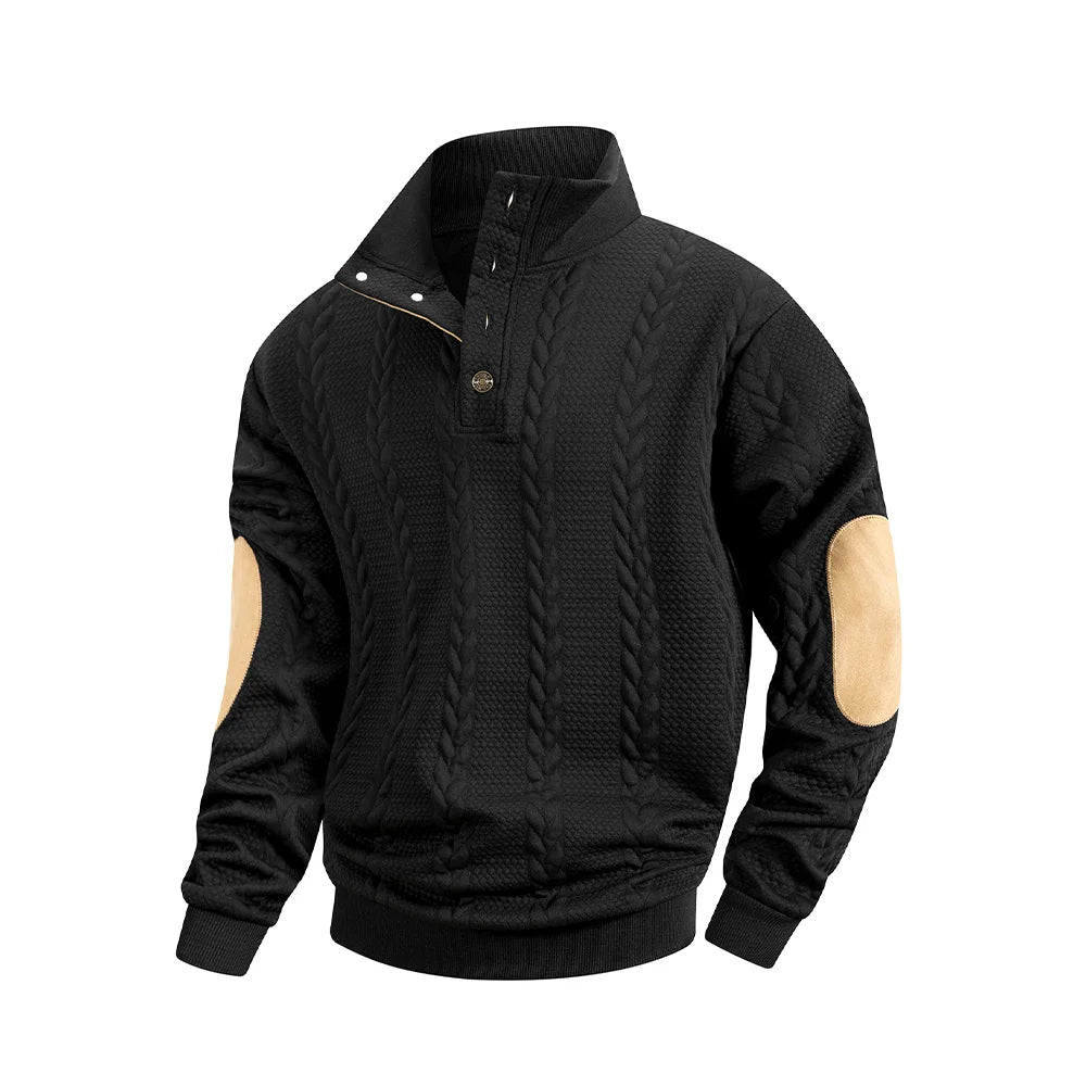 Men's Knitted Long-Sleeved Sweatshirt  Autumn Winter Slim Fit Stand-Up Collar Pullover Sweaters Comfortable Men's Sweatshirt