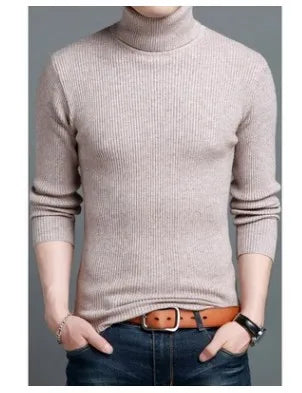 Turtleneck Pullovers Sweaters Men 2020 Autumn Winter Solid Color Long Sleeve Knitting Sweater Thickening Men's Bottoming Shirt