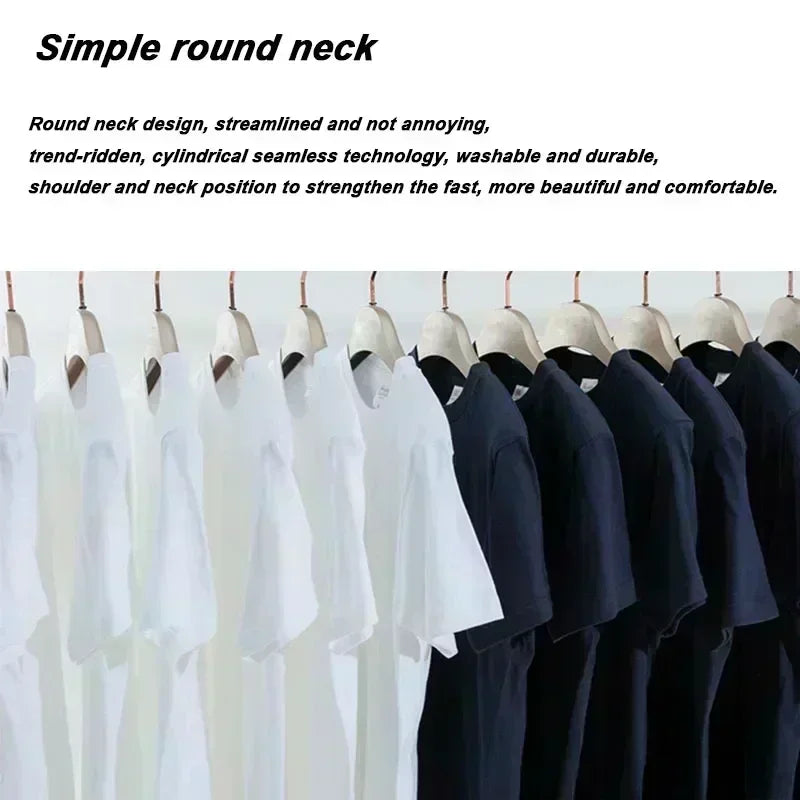 Cotton Short Sleeve T-shirt for Men and Women European and American Style Retro Design Sense Short Sleeve Print All Match Top