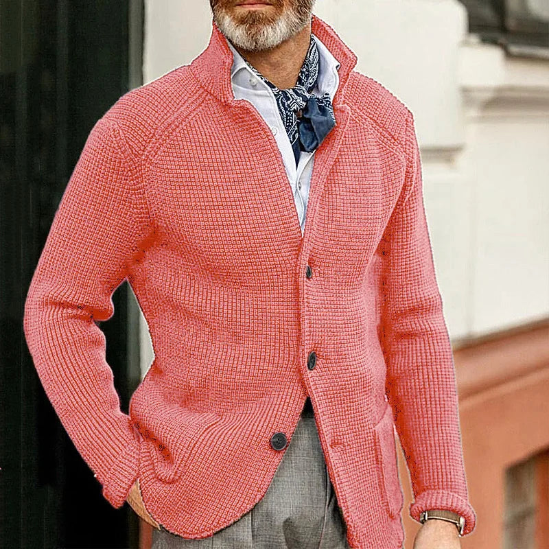 Men's Sweater Slim Fit Stand Collar Knit Cardigan Jackets Spring Autumn Large Size Men Fashion Solid Color Outerwear & Coats