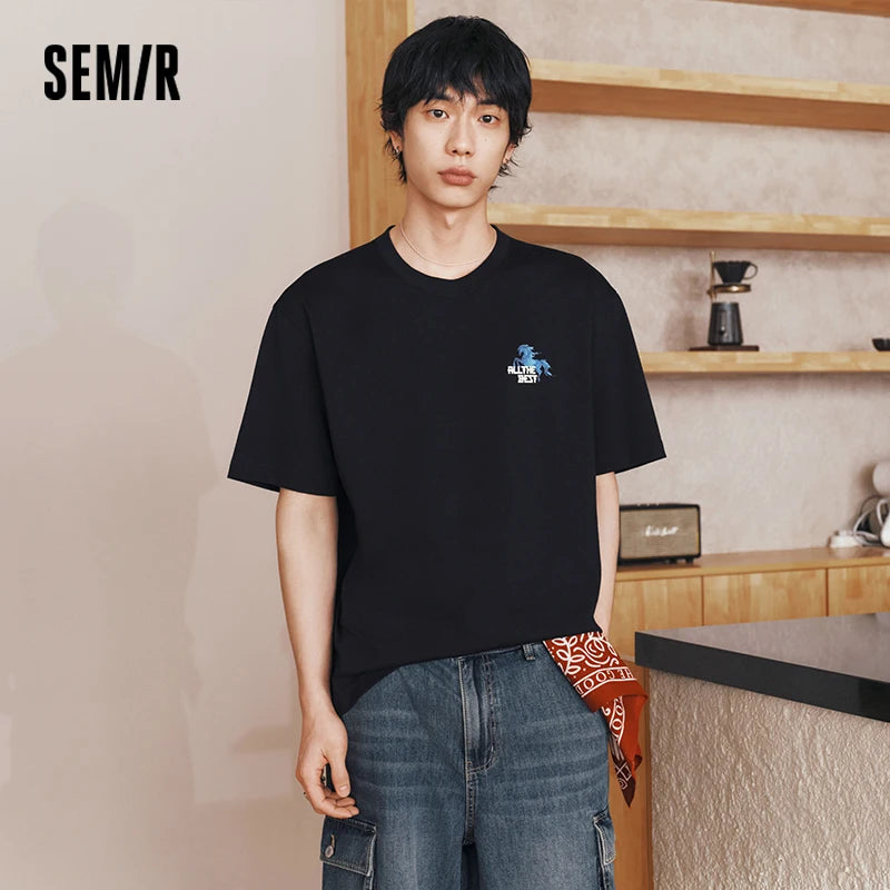 Semir Men Tshirt Cool Feeling Printed Traditional Style Trendy Knit Casual Top 2026 Summer Fashion Daily Comfort Wear