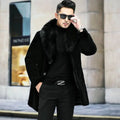 Men Fur Coat Winter Warm Luxury Brand Faux Fur Jacket Black High-end Thick Trench Coat Buttons Long Sleeve Outerwear Jackets New