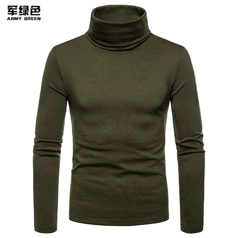 Turtleneck Pullovers Sweaters Men 2020 Autumn Winter Solid Color Long Sleeve Knitting Sweater Thickening Men's Bottoming Shirt