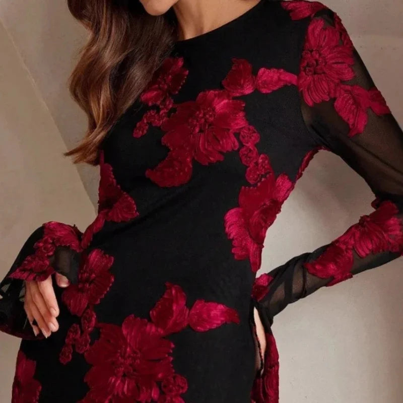 Elegant Dress Dress for Women 2025 Spring Collection Waist V-neck Jacquard Embroidered Dress