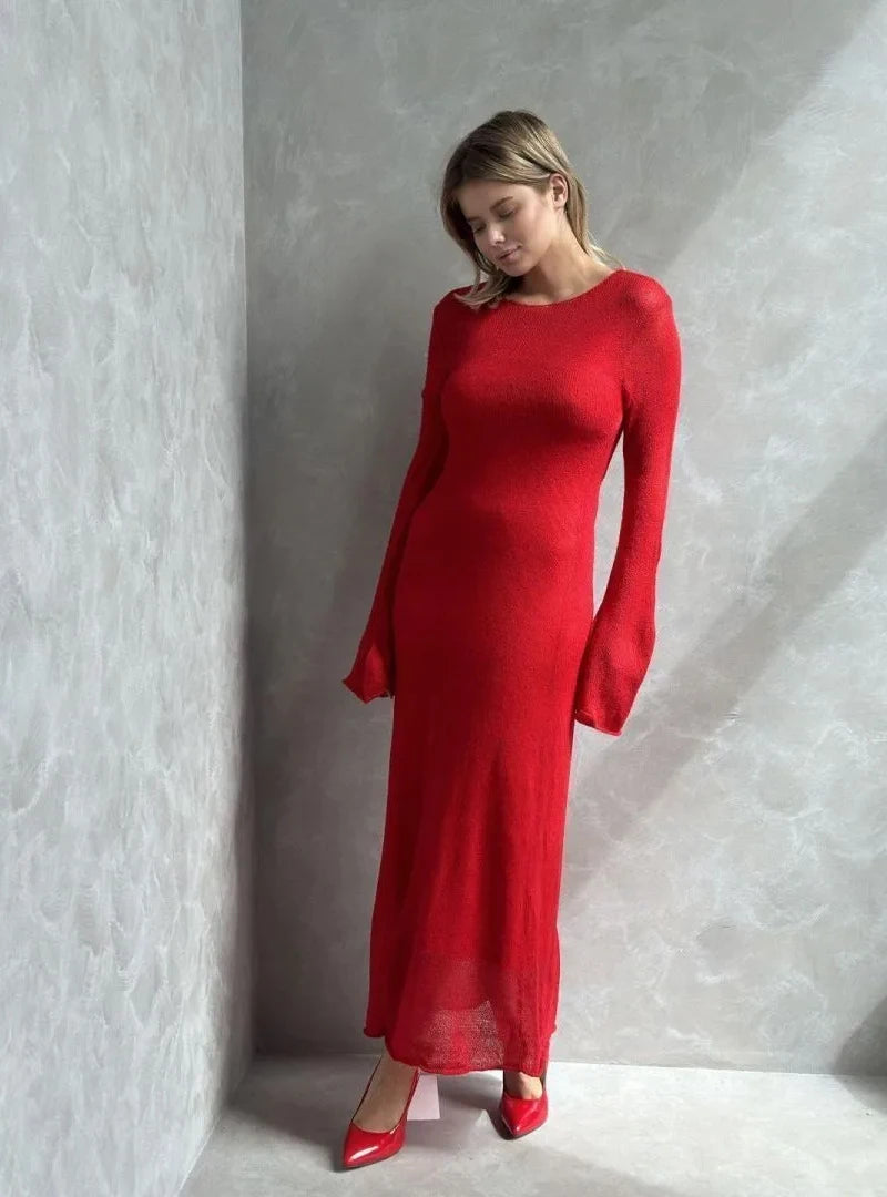 Sweet Pink Mohair Knitted Dress+Vests Dress Women New O-neck Casual Long Sleeve Dresses Suspenders Chic Vintage Two-piece Suit