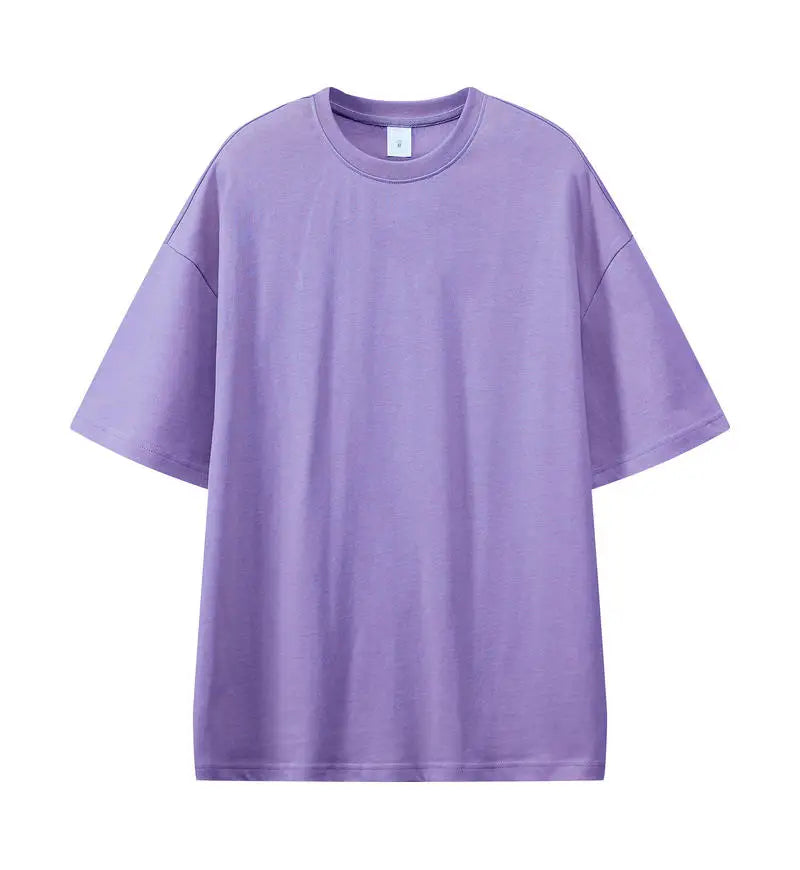 DIY Custom LOGO Thick Neck Drop Shoulder Big Size Style 330gsm High Qualtity Oversize Heavy Weight T-shirt for Men Streetwear