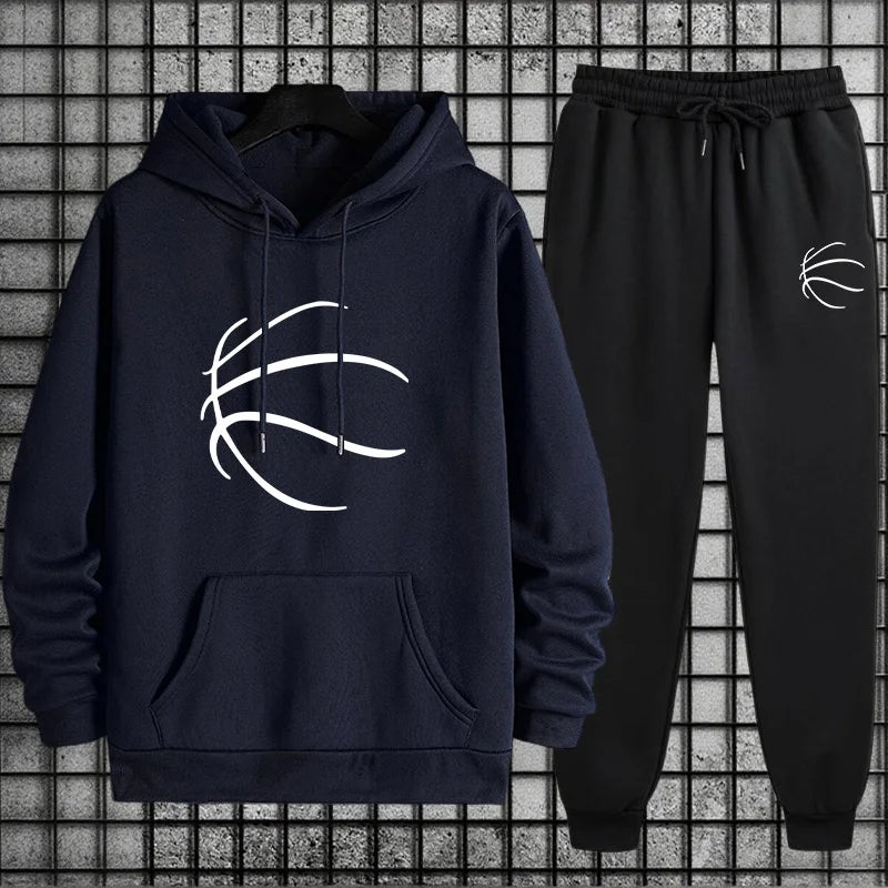 2026 New in Men's Tracksuit Hoodie + Sweatpants Urban Casual Fahsion Sportswear Autumn Winter Home Outdoor Comfort Hooded Outfit
