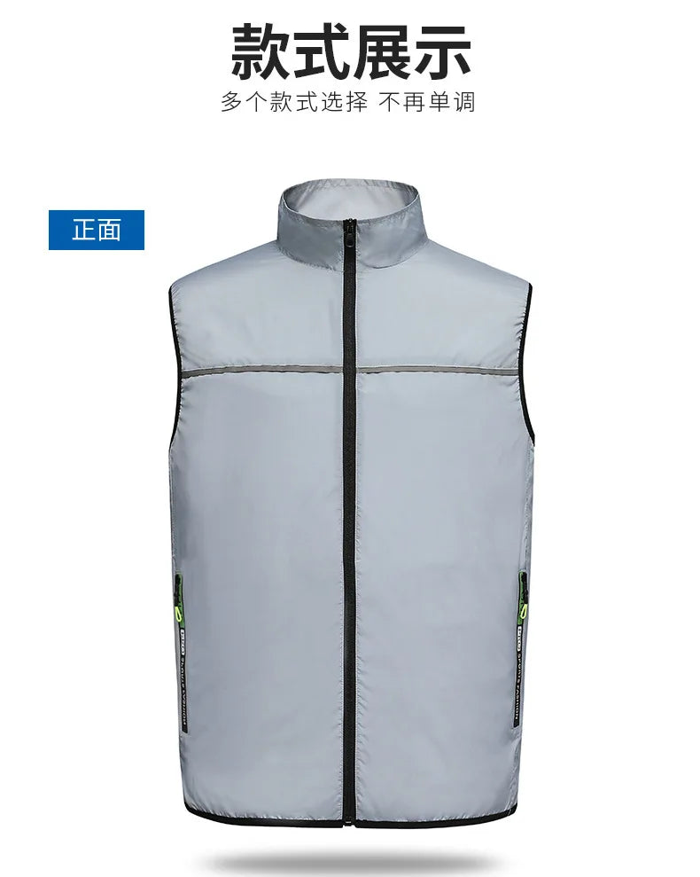 Summer Cooling Fan Vest Wearable Air Conditioner Sleeveless Jacket with USB Rechargeable Fans for Outdoor Tactical Fishing Work