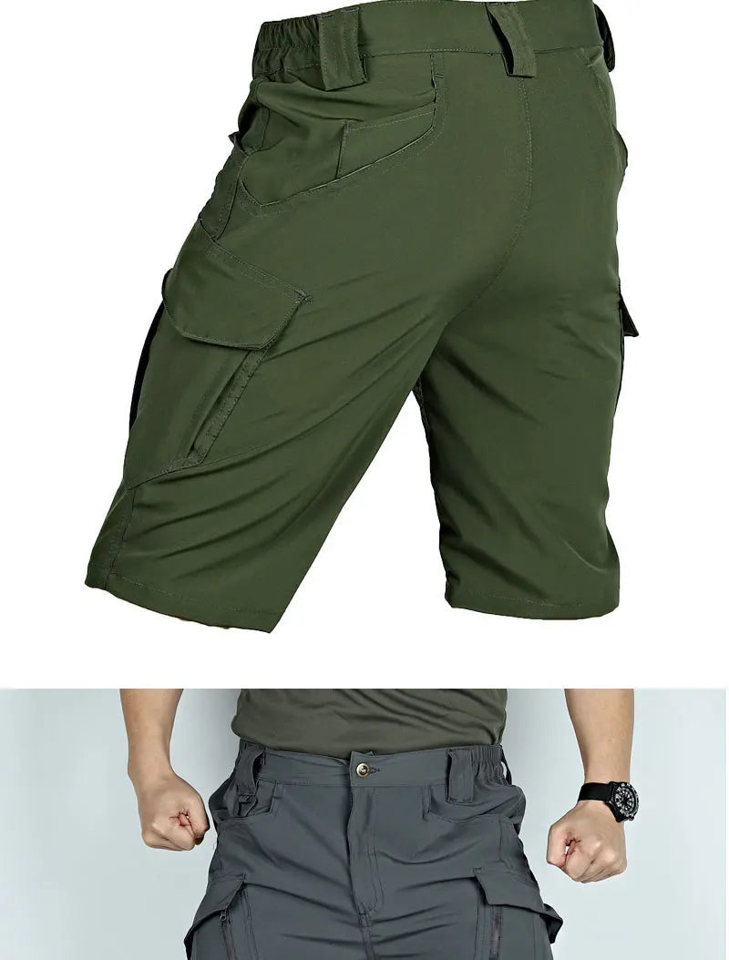 Men's Tactical Cargo Shorts Quick Dry Waterproof Multi-Pocket Outdoor Hiking Fishing Camping Summer Sports Lightweight Shorts