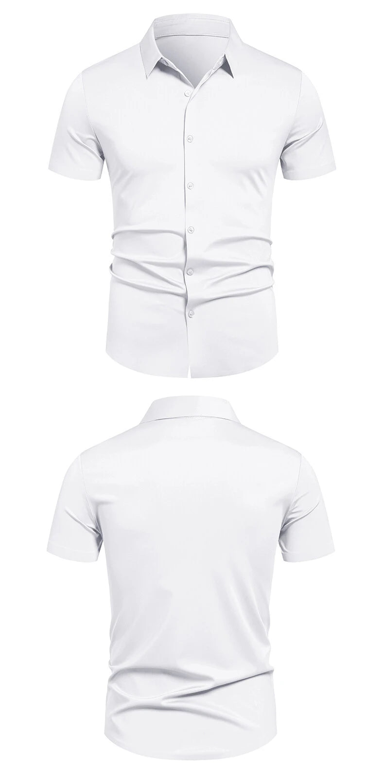 Men's Stretch Shirt Wrinkle Free Dress Shirts Regular Fit Short Sleeve Stretch Business Casual Button Down Shirts