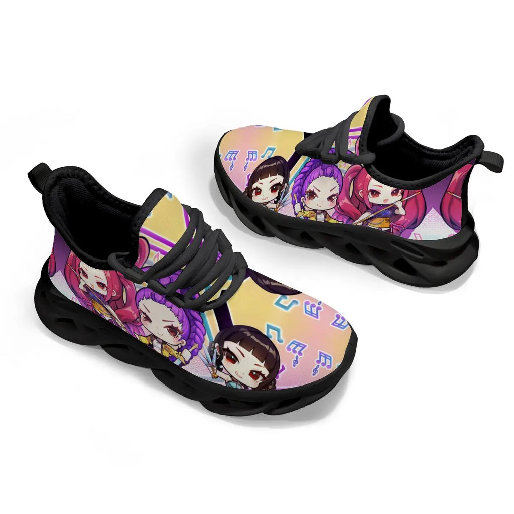 Children's Casual Shoes Cartoon Girls Music Notes Print Casual Sports Sneakers Casual Running Shoes for Men Women Larges