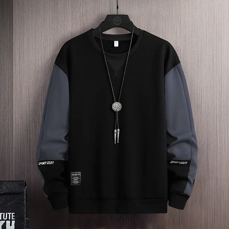 Men's 2025 Spring New Men's Sweatshirt Spring and Autumn Round Neck New Korean Loose Long Sleeve Base T-shirt