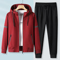 Men Running Sports Tracksuits Sets Hoodies Zipper Outwear Sportwear+Sweatpants Sets Male Workout Sports Outfit Autumn Spring