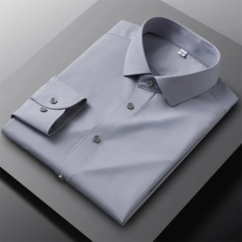 8XL Mens Shirts Long Sleeve Big Sizes Anti-wrinkle Business Men Shirt Long Sleeves Dress Shirts For Men Slim Fit Camisa Social