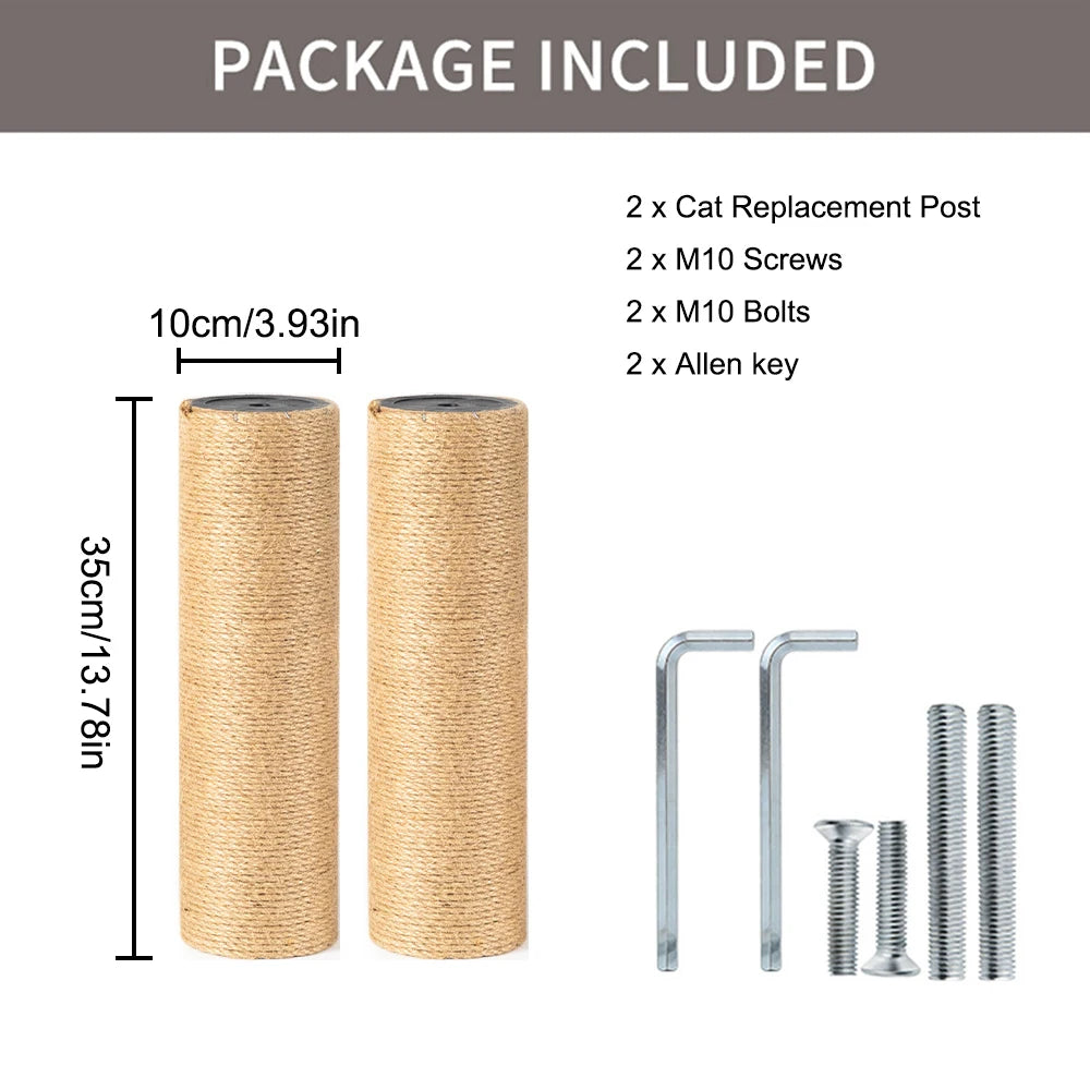 DIY Cat Climbing Tree Tower Replacement Parts | Sisal Rope Scratching Posts & Hard Cardboard Tube Pillars | Pet Cat Toys Accesso