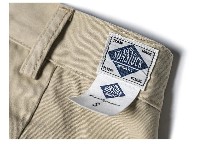 Non Stock Pleated Slacks Summer Spring Relaxed Straight Casual Pants Men Khakis