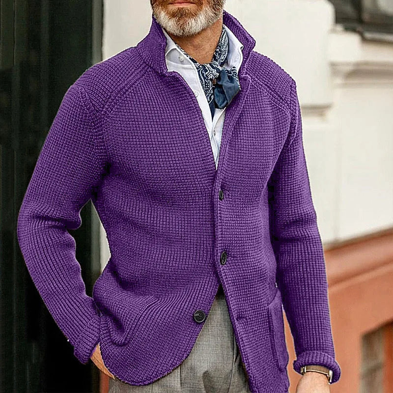 Men's Sweater Slim Fit Stand Collar Knit Cardigan Jackets Spring Autumn Large Size Men Fashion Solid Color Outerwear & Coats