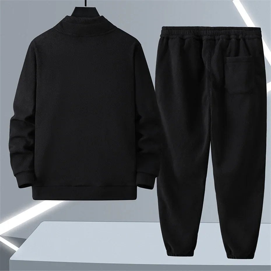 Polar Fleece Tracksuit Men 12XL Plus Size Men's Sets Sweatshirt Sweatpants Autumn Winter Casual Suits Male Big Size 10XL 12XL