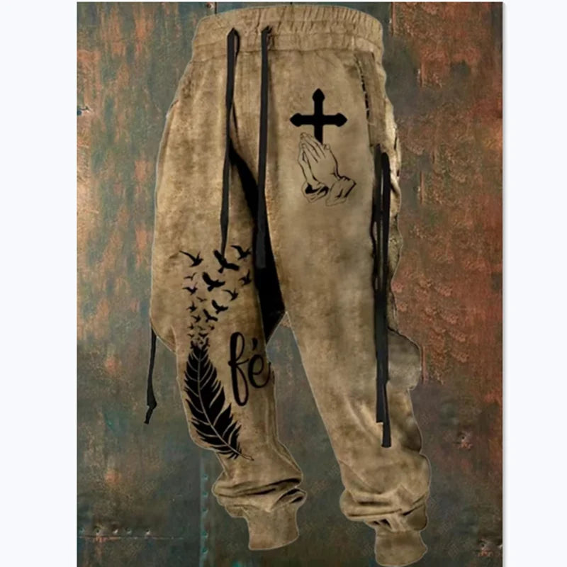 New Men Sweatpants Jogger Masculina Drawstring Elastic Waist  Owl 3D Printed Comfort Breathable Sports Streetwear Designer