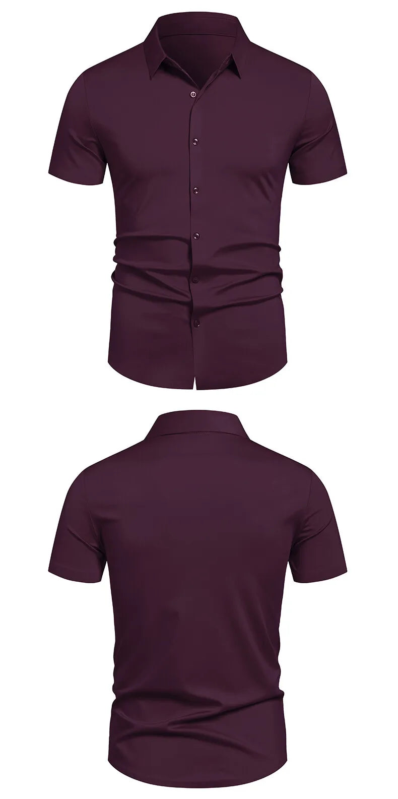 Men's Stretch Shirt Wrinkle Free Dress Shirts Regular Fit Short Sleeve Stretch Business Casual Button Down Shirts