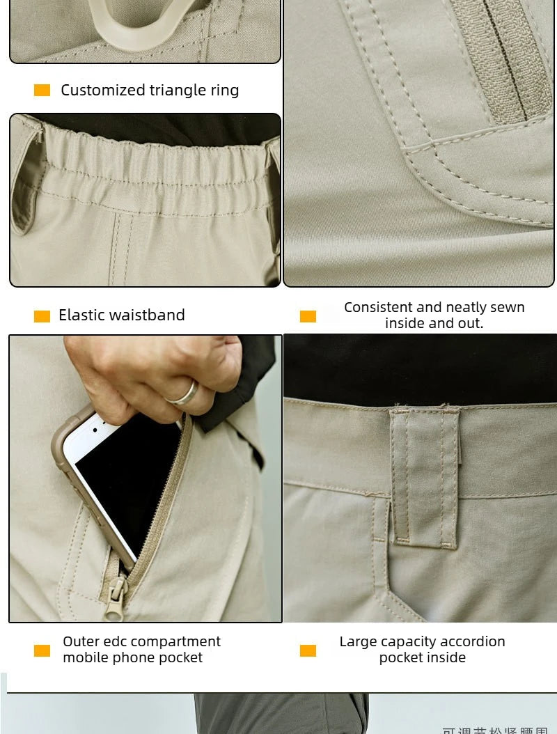 Men's Tactical Cargo Shorts Quick Dry Waterproof Multi-Pocket Outdoor Hiking Fishing Camping Summer Sports Lightweight Shorts