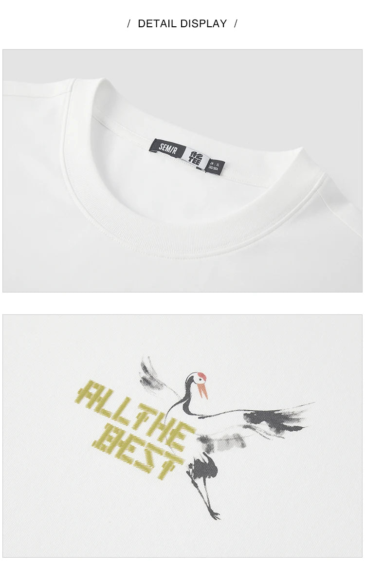 Semir Men Tshirt Cool Feeling Printed Traditional Style Trendy Knit Casual Top 2026 Summer Fashion Daily Comfort Wear