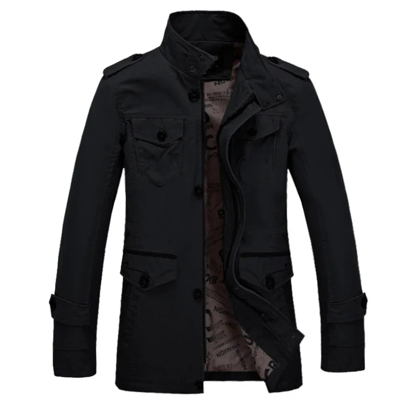 High Quality Men's Casual Jacket 6XL Male Windbreaker Oversized Cotton Classic Jackets Men Clothing Trench Coat