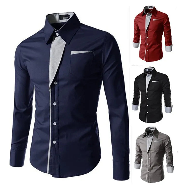 1pcs Men Long Sleeve Shirt Man Solid Color Thin Business Shirt Male Fashion Classic Basic Casual Shirt Coat Men's Slim Top M-3XL