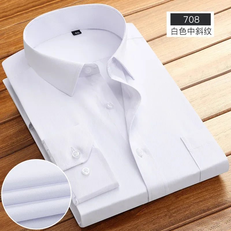 2026 Men's Long Sleeve Cotton Shirt Striped Design Spring Autumn Business Formal Dress Shirts for Men Party Wedding Shirts Male
