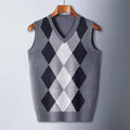 New Men's Business Casual Pullover Wear Warm Sleeveless Wool Knitted Sweater Vest Tops