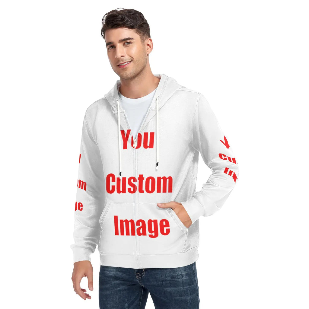 2025 New Autumn Winter Streetwear Sweatshirt Customize Print Zipper Sweatshirt Hoodies Men Hip Hop Hoody Fashion Top Pullover