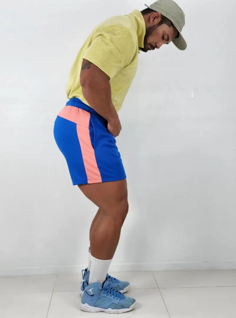 Men's Basketball 3-Point Sports Shorts Gym Fitness Training Elastic Loose Summer Beach Bodybuilding Shorts with Zip Pocket