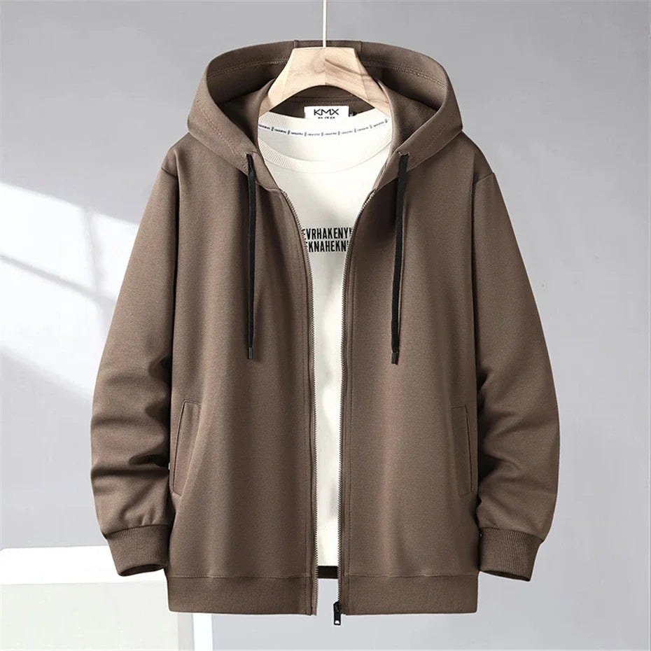 Solid Color Tracksuit Men 11XL Plus Size Suits Zippered Hoodie Sweatpants Sets Spring Autumn Jogger Pants Male Big Size 10XL