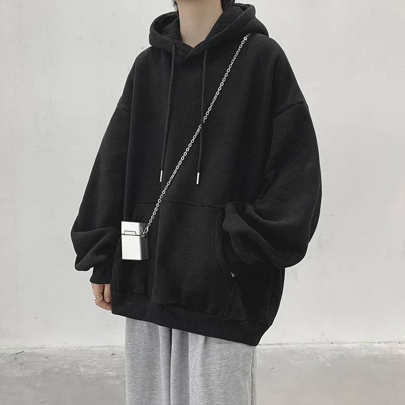 Fashion Men's Hoodies New Spring  Autumn Jogging Casual Loose Men's Top Solid Color Hoodies Sweatshirt Male Hip-hop Streetwear