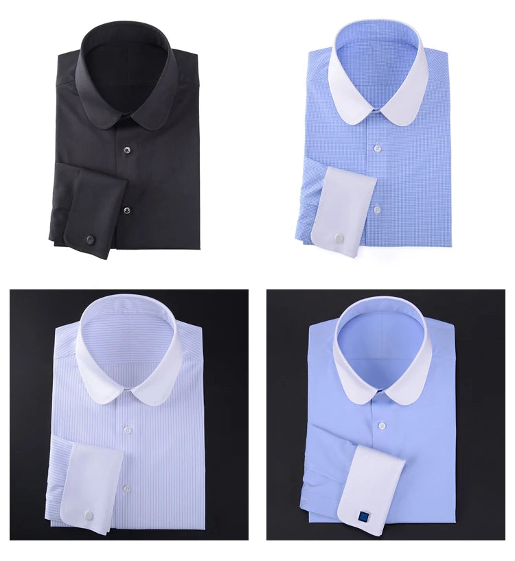 Wholesale men's British vintage shirt French cufflinks mens shirts long sleeve