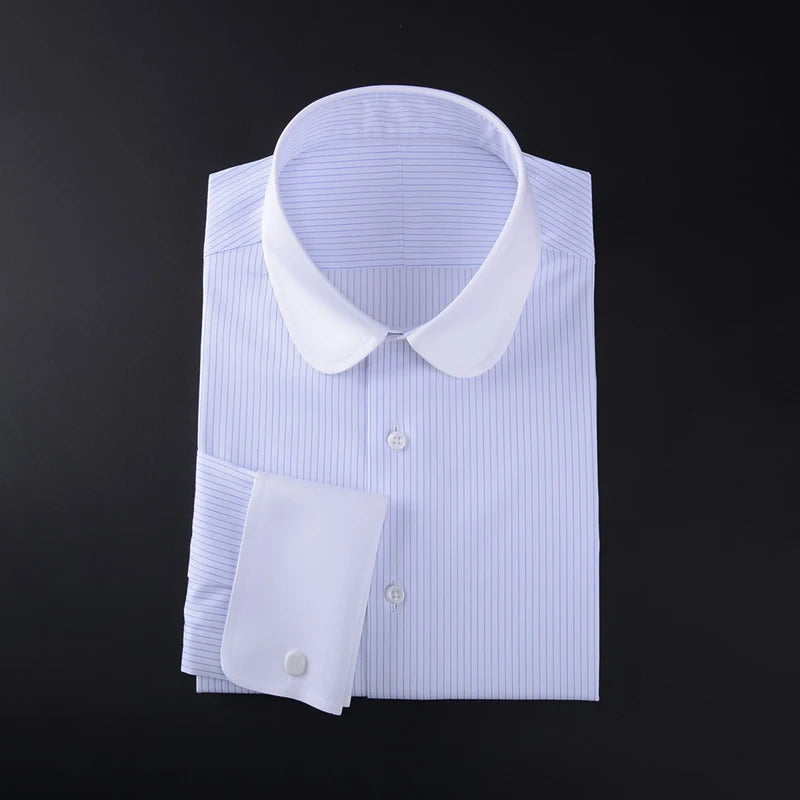 Wholesale men's British vintage shirt French cufflinks mens shirts long sleeve