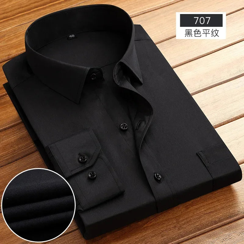 2026 Men's Long Sleeve Cotton Shirt Striped Design Spring Autumn Business Formal Dress Shirts for Men Party Wedding Shirts Male