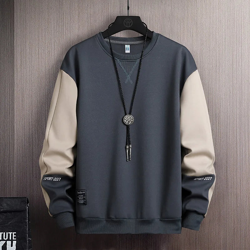 Men's 2025 Spring New Men's Sweatshirt Spring and Autumn Round Neck New Korean Loose Long Sleeve Base T-shirt