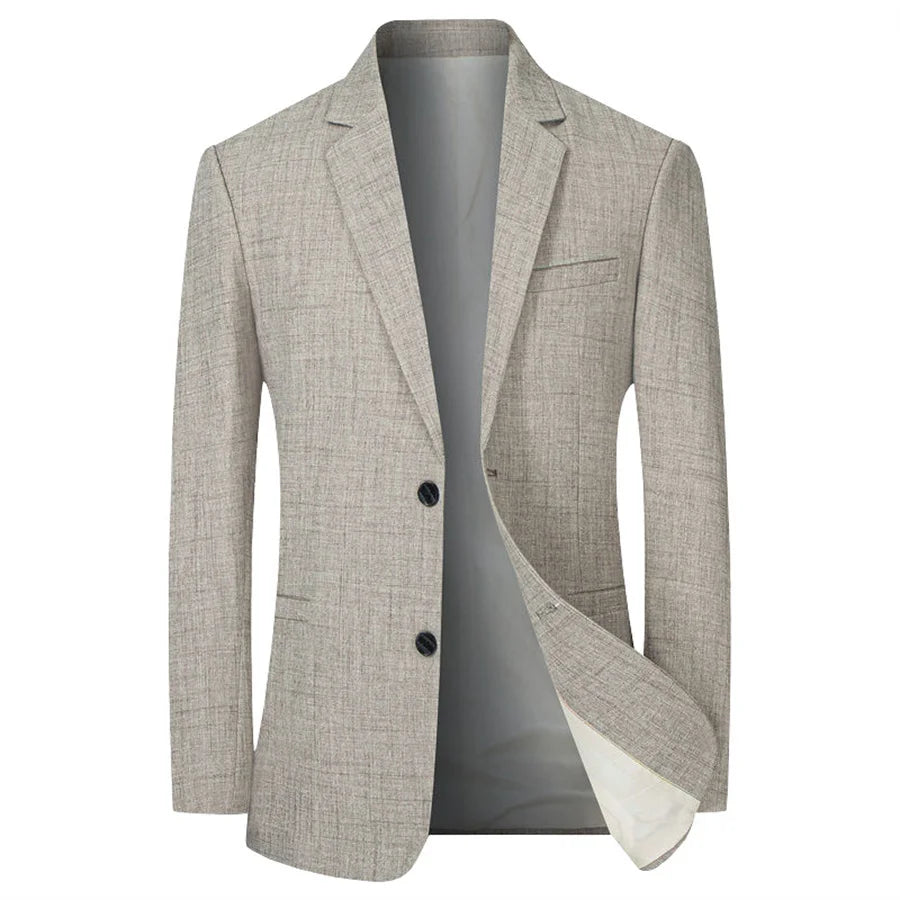 Sky Blue Men's Suit Jacket Thin Blazers Spring Autumn Solid Business Formal Wear Men Clothing Wedding Coat Oversize 4XL