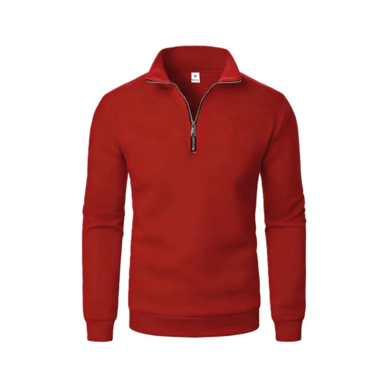 Spring Autumn new Casual Half Zipper stand collar sweatshirt Trend Simple slim men Pullover long sleeve tops Men's sweatshirt
