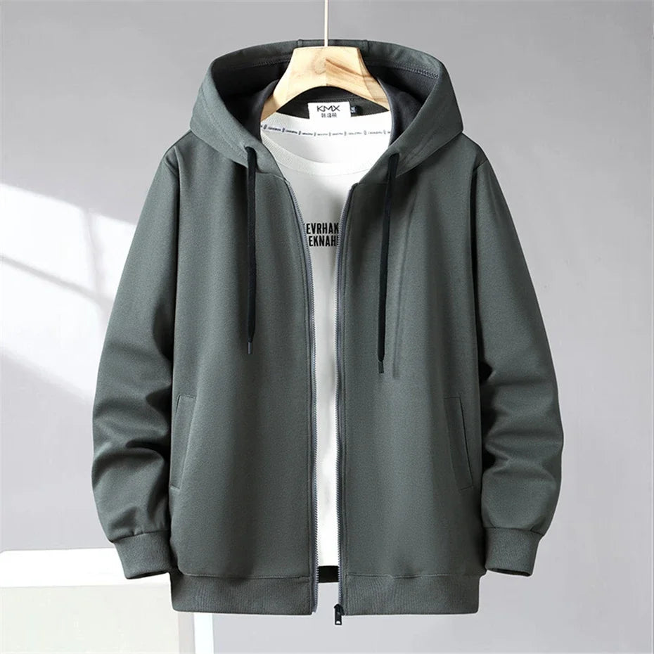 Solid Color Tracksuit Men 11XL Plus Size Suits Zippered Hoodie Sweatpants Sets Spring Autumn Jogger Pants Male Big Size 10XL