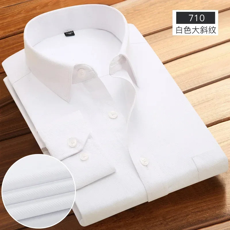 2026 Men's Long Sleeve Cotton Shirt Striped Design Spring Autumn Business Formal Dress Shirts for Men Party Wedding Shirts Male
