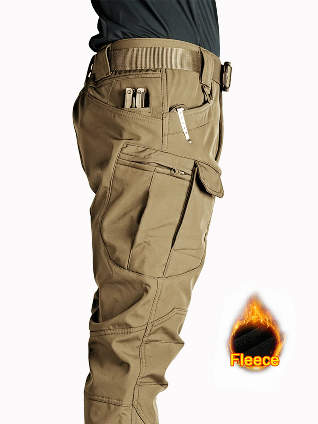 Men's Autumn Winter Softshell Elastic Camping Hiking Trekking Fishing Hunting Pants Outdoor Cycling Tactical Cargo Trousers